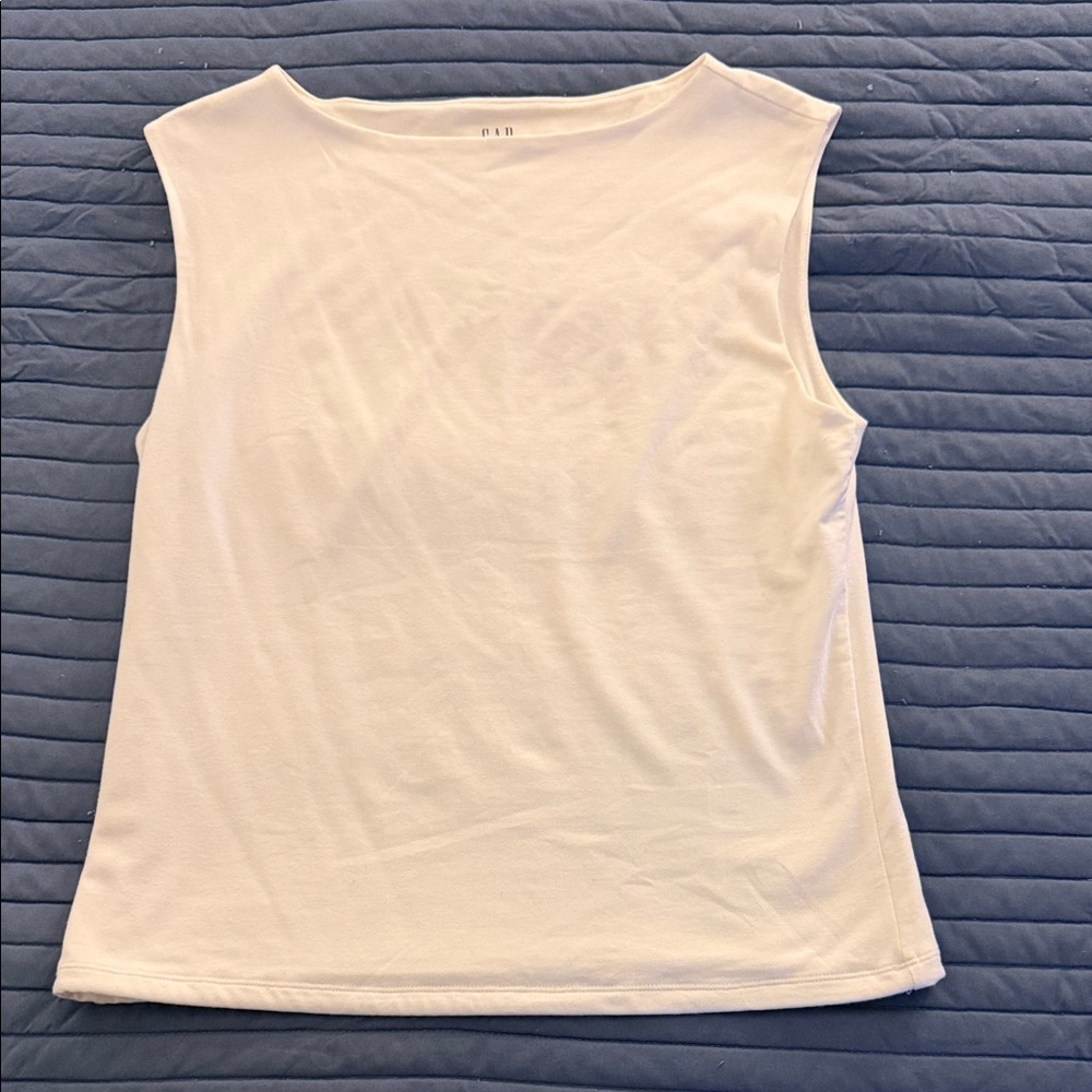 GAP Modern Boatneck White Tank Top
